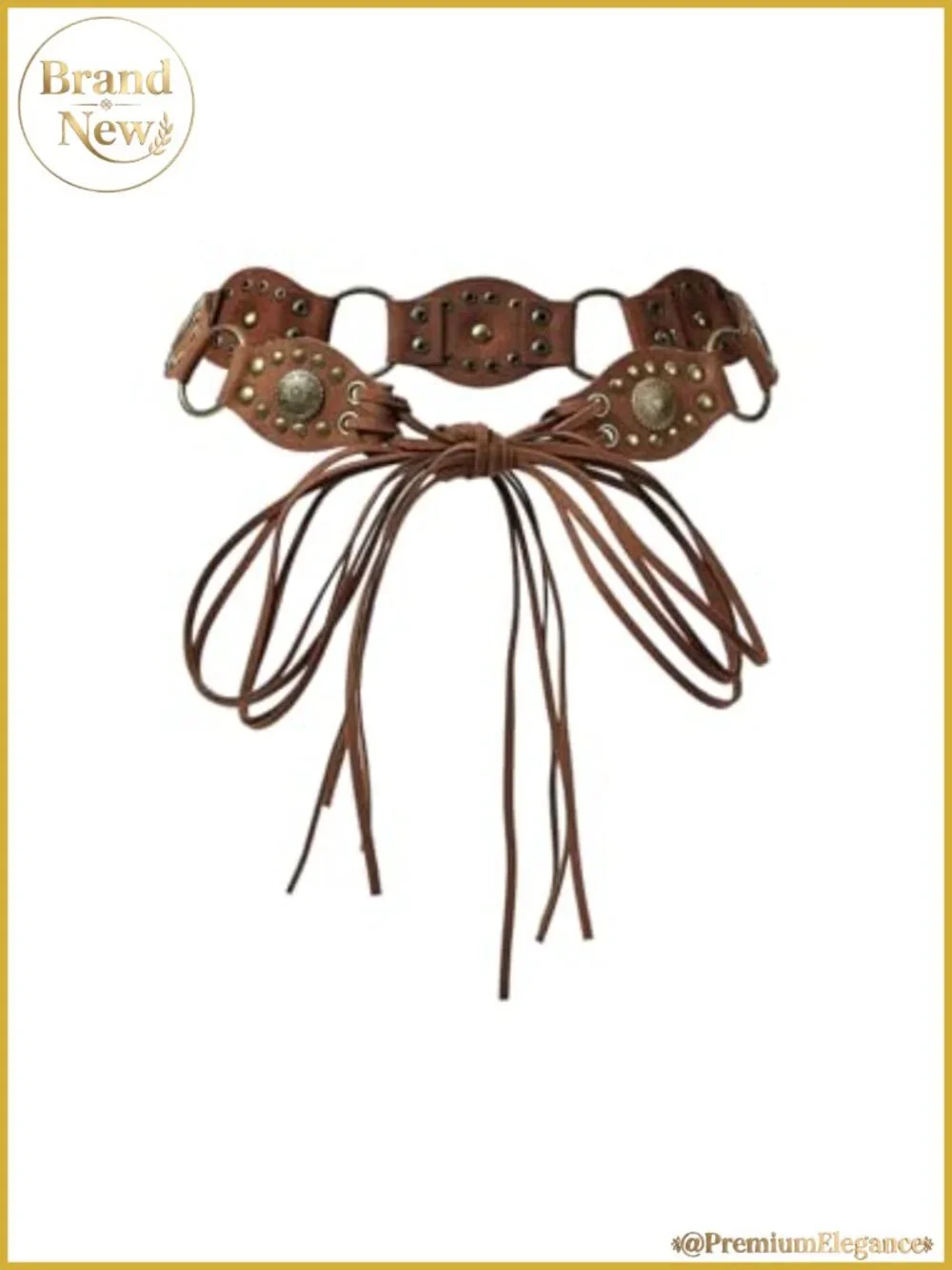 Suede Fringe Western Belt Studded Tie Waist Cincher